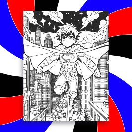 Anime Superhero Boy | Kid's Coloring