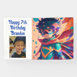 Anime Superhero Boy Personalisiert Geburtstag Banner
