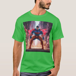 Anime Superstarker Mann lebendiges Design Familie T-Shirt