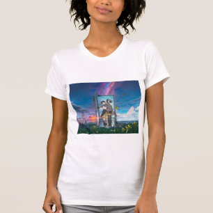 Anime-Szene Sternenhimmel Sonnenuntergang T-Shirt