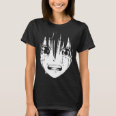 Anime-T - Shirt: Schreiendes Mädchen (Schwarzes u. T-Shirt (Vorderseite)