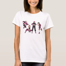 Anime-Tanz-Squad Mädchen-Gruppe Karomuster Frauen T-Shirt