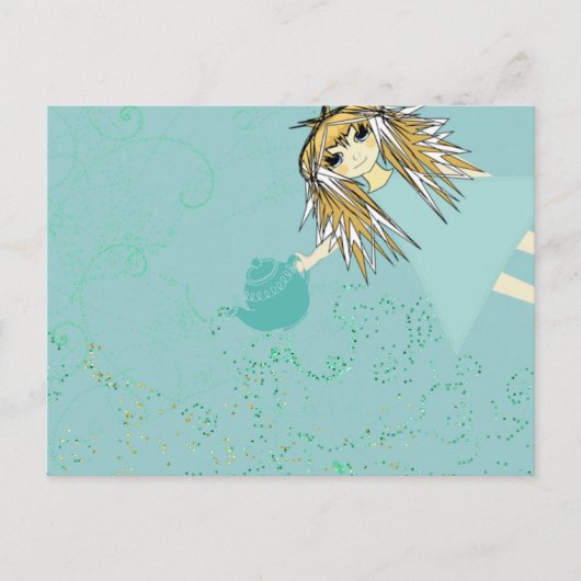 Anime Tea Party Einladungspostkarte (Vorderseite)