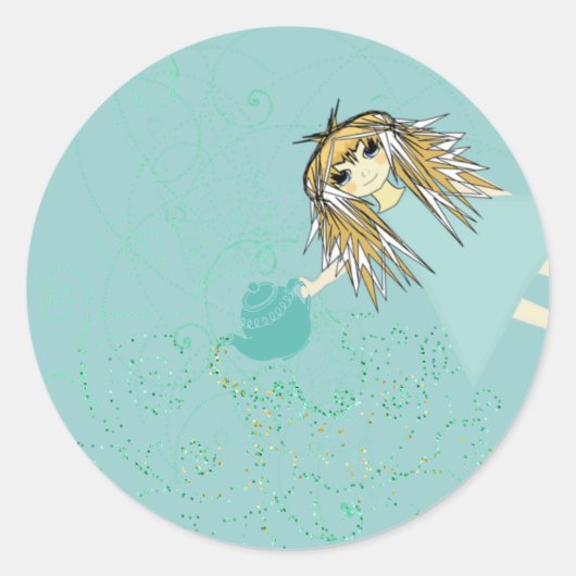 Anime Tea Party Runder Aufkleber (Vorderseite)