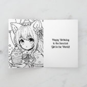 Anime Themed Birthday Girl Karte (Innenseite)