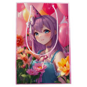 Anime Themed Birthday Girl Mittlere Geschenktüte (Vorderseite)