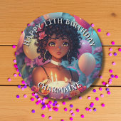 Anime Themed Birthday Girl of Color Pappteller