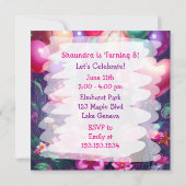 Anime Themed Birthday Girl of Color Personalisiert Einladung (Rückseite)