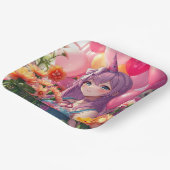 Anime Themed Birthday Girl Pappteller (Gewinkelt)