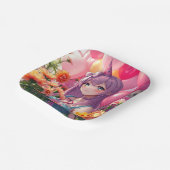 Anime Themed Birthday Girl Pappteller (Gewinkelt)