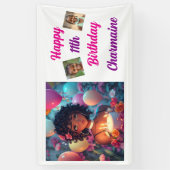 Anime Themed Birthday Girl Personalisiert Banner (Vertikal)