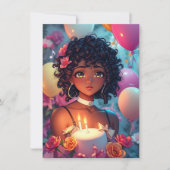 Anime Themed Birthday Girl Personalisiert Einladung (Vorderseite)