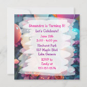 Anime Themed Birthday Girl Personalisiert Einladung (Rückseite)