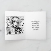 Anime Themed Girls Geburtstag | Farbseite Karte (Innenseite)