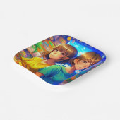 Anime Themed Twin Girls Geburtstagsparty Pappteller (Gewinkelt)