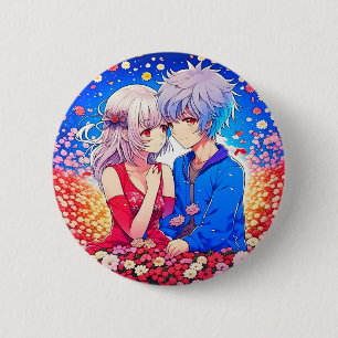 Anime Themed Valentinstag Party Button