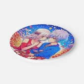 Anime Themed Valentinstag Party Pappteller (Schrägansicht)