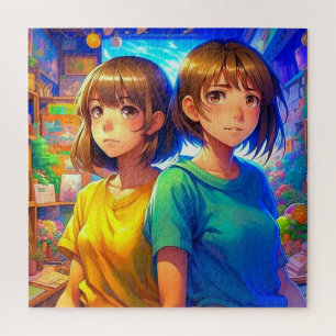 Anime Themen Zwilling Mädchen Puzzle