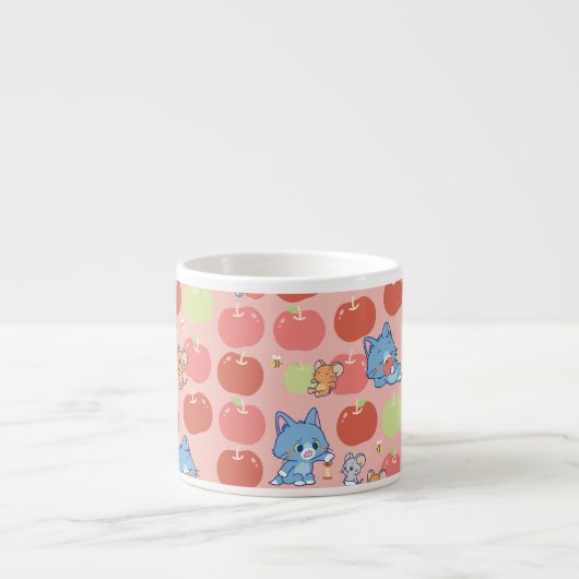 Anime Tom, Jerry und Tuffy Apple Pattern Espressotasse (Vorderseite)