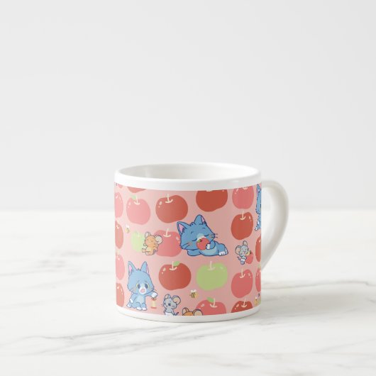 Anime Tom, Jerry und Tuffy Apple Pattern Espressotasse (Vorderseite Rechts)