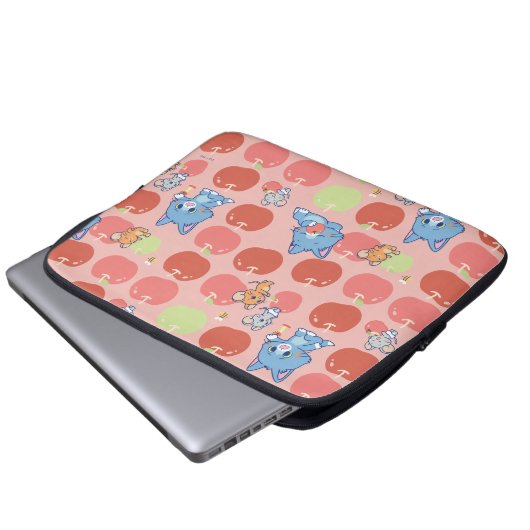 Anime Tom, Jerry und Tuffy Apple Pattern Laptopschutzhülle (Vorne Knopf)