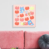 Anime Tom, Jerry und Tuffy Apple Pattern Leinwanddruck (Insitu (Wohnzimmer))