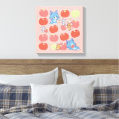 Anime Tom, Jerry und Tuffy Apple Pattern Leinwanddruck (Insitu (Schlafzimmer))