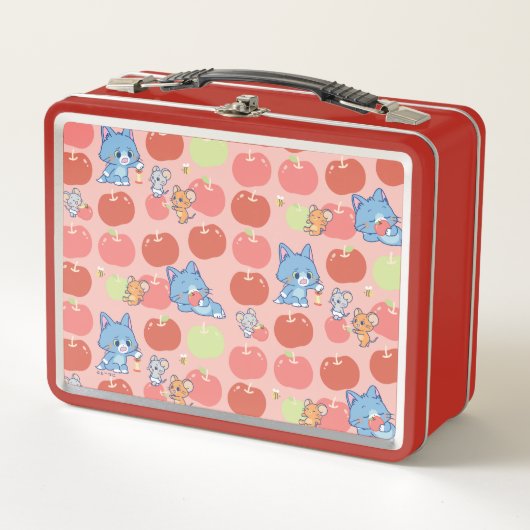 Anime Tom, Jerry und Tuffy Apple Pattern Metall Brotdose (Vorderseite)