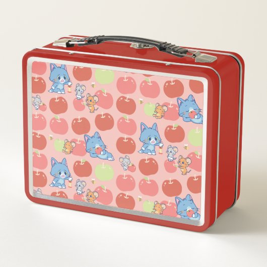 Anime Tom, Jerry und Tuffy Apple Pattern Metall Brotdose (Rückseite)