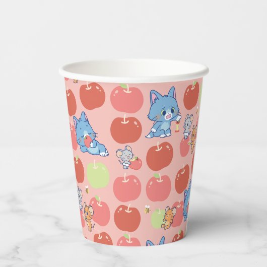 Anime Tom, Jerry und Tuffy Apple Pattern Pappbecher (Rückseite)