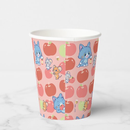 Anime Tom, Jerry und Tuffy Apple Pattern Pappbecher (Rechts)