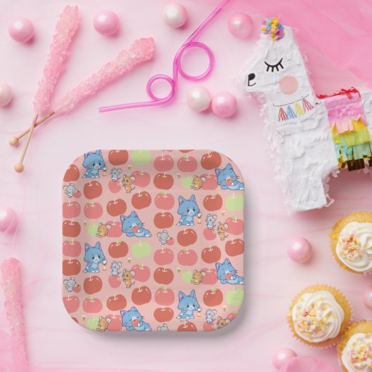 Anime Tom, Jerry und Tuffy Apple Pattern Pappteller (Party)