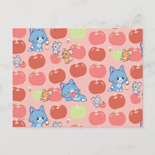 Anime Tom, Jerry und Tuffy Apple Pattern Postkarte (Vorderseite)