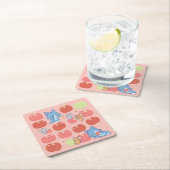 Anime Tom, Jerry und Tuffy Apple Pattern Rechteckiger Pappuntersetzer (Vor Ort)