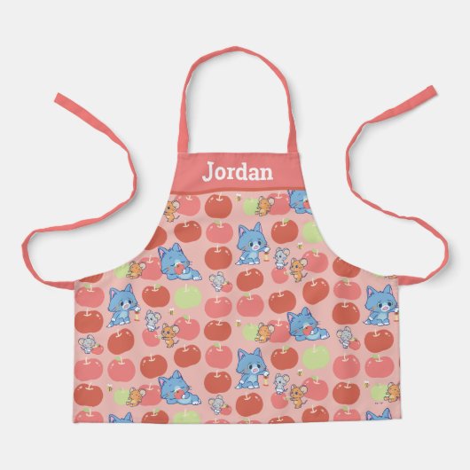 Anime Tom, Jerry und Tuffy Apple Pattern Schürze (Vorderseite)