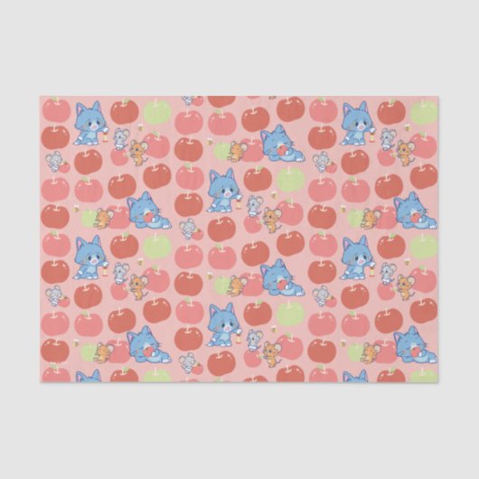 Anime Tom, Jerry und Tuffy Apple Pattern Seidenpapier (Vorderseite)