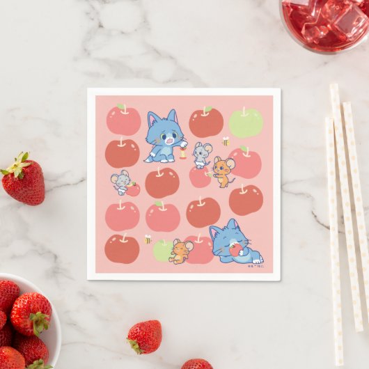 Anime Tom, Jerry und Tuffy Apple Pattern Serviette (Beispiel)
