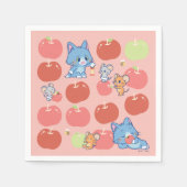 Anime Tom, Jerry und Tuffy Apple Pattern Serviette (Vorderseite)