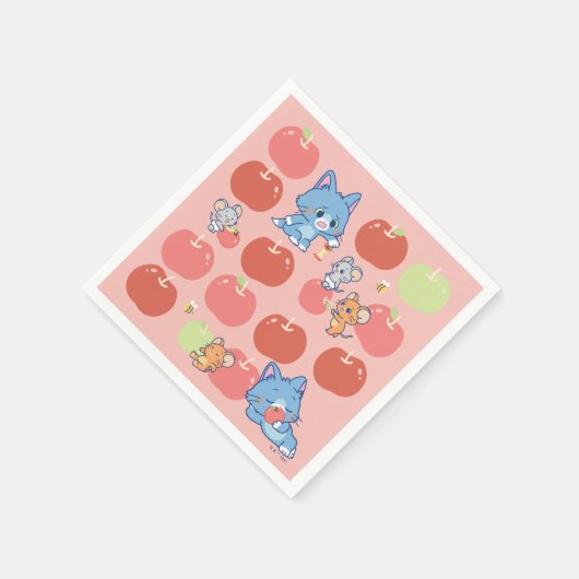 Anime Tom, Jerry und Tuffy Apple Pattern Serviette (Ecke)