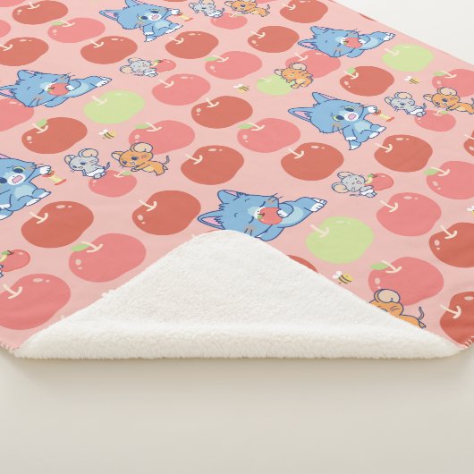 Anime Tom, Jerry und Tuffy Apple Pattern Sherpadecke (3/4)