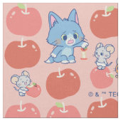 Anime Tom, Jerry und Tuffy Apple Pattern Stoff (Nahaufnahme)