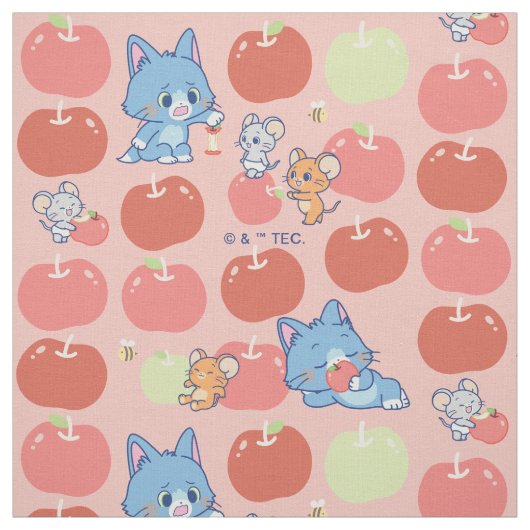 Anime Tom, Jerry und Tuffy Apple Pattern Stoff (Muster)