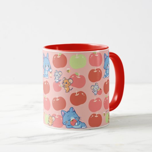 Anime Tom, Jerry und Tuffy Apple Pattern Tasse (VorderseiteRechts)