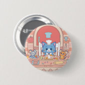Anime Tom, Jerry und Tuffy Bakery Button (Vorne & Hinten)