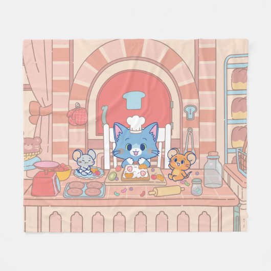 Anime Tom, Jerry und Tuffy Bakery Fleecedecke (Vorderseite (Horizontal))