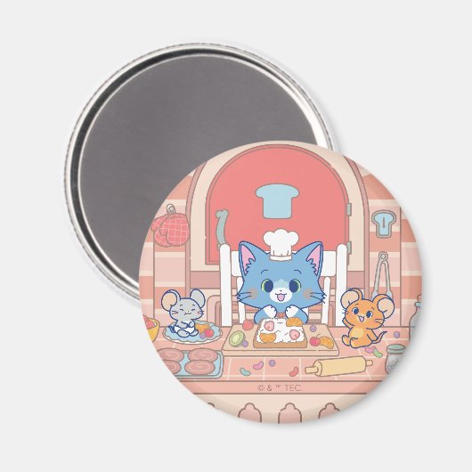 Anime Tom, Jerry und Tuffy Bakery Magnet (Vorderseite/Rückseite)