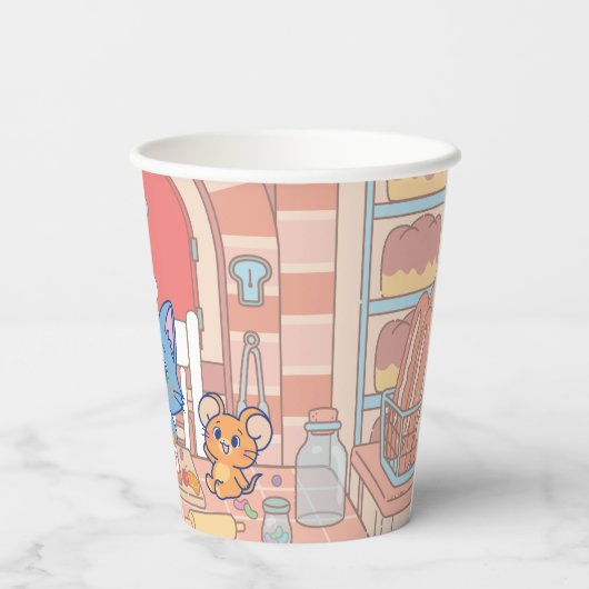 Anime Tom, Jerry und Tuffy Bakery Pappbecher (Rückseite)