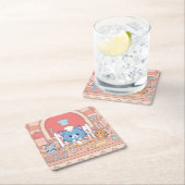 Anime Tom, Jerry und Tuffy Bakery Rechteckiger Pappuntersetzer (Vor Ort)