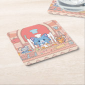 Anime Tom, Jerry und Tuffy Bakery Rechteckiger Pappuntersetzer (angewinkelt)