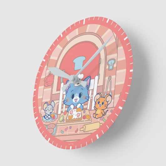 Anime Tom, Jerry und Tuffy Bakery Runde Wanduhr (Winkel)